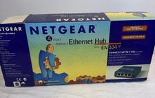 NETGEAR EN104TP 4 Port 10Mbps Ethernet Hub Sealed NIB Retro Vintage Computer picture