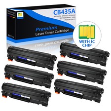 1-6PK CB435A 35A Black Toner Compatible For HP LaserJet P1002 P1003 P1004 Lot picture