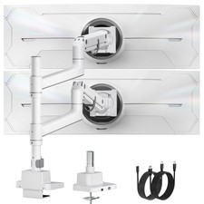monTEK Dual Ultrawide Monitor Arm 17-57 Inch Heavy Duty White picture