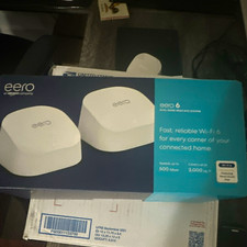 eero 6 Wi-Fi 6 Dual-Band Mesh System 2-Pack White 500 Mbps, 2 LAN picture