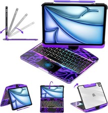 Lambasa Keyboard Case iPad Air 13 M3/M2 Pro 12.9 360° Trackpad Purple- OB picture