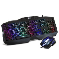 Rii Gaming Keyboard and Mouse Combo,LED Rainbow Backlit USB Wired Computer Ke... picture