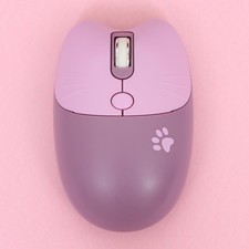 MOFII M3 Cute Pink & Purple Cat Paw Wireless Mouse with USB Receiver picture