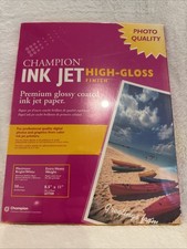 Champion Ink Jet High Gloss Finish 50 Sheet 8.5 x 11 Premium Glossy Coated New picture