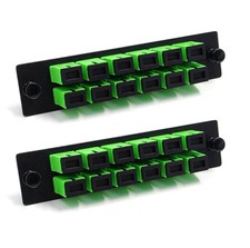 2 PCS 12 Simplex SCAPC Fiber Patch Panel Singlemode Green SC Adapters 12 Ports picture