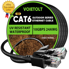 Cat 6 Outdoor Ethernet Cable 125 Ft, 24AWG 10Gbps Cat6 Cable Cord Waterproof Dir picture