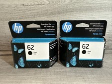 2 Genuine OEM HP 62 Black Ink Cartridge C2P04AN – New Factory Sealed Exp 5/2026 picture