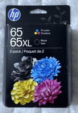 HP 65XL Black & 65 Tri-Color Ink Cartridges 6ZD95AN N9K01AN N9K04AN Exp 2027 OEM picture