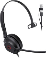 Yealink UH35 Wired Headset, USB-C/A AI Noise Canceling Mic,HD Audio, 5.6ft Cable picture