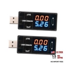 2Pcs USB Tester USB Power Meter, DC Digital Voltage & Current Meter with Blue picture