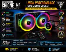 NEW GAMDIAS CHIONE M2-240R 240mm RGB CPU Liquid Cooler 2x120mm Fans MB Sync picture