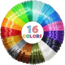 Silk Shiny PLA Filament Sample Set 16 Colors 64m 3D Printer Pen Refill Materials picture