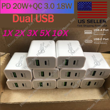 PD 20W USB-C Dual Port Adapter Wall Charger For iPhone 11 12 13 14 7 SAMSUNG Lot picture
