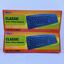 iMicro USB KB-BL919EB New in Box Black QWERTY Computer PC Keyboard Windows & Mac picture