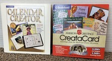 VTG Broderbund Calendar Creator 8 & american Greetings CreateaCard For Windows picture
