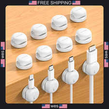 Lamicall 12 Pack Spring Cord Organizer Cable Clips for Desk Wall Car picture