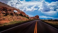 Landscape road sky rocks clouds usa utah colorful Custom Gaming Mat Desk picture
