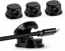 7mm Spring Cable Holder Clips, 3 Pack Desk Cord Organizer, Black picture