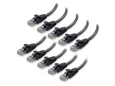 Cat6 Patch Network Cable RJ45 Ethernet 1ft To 10ft 10Pack Pure Copper Black picture