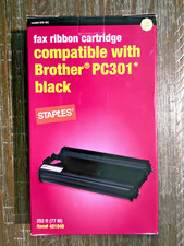 NEW Staples Fax Ribbon Cartridge Compatible Brother PC301 Black SFB-45C 252ft picture