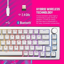 COOLER MASTER CK721 65% HYBRID WIRELESS 2.4GHZ/BLUETOOTH SILVER/WHITE -  WHITE picture