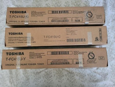 Lot of ( 3 ) Genuine Toshiba  T-FC415U-K/C/Y Toner Cartridges. Factory Sealed picture
