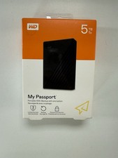 Western Dig Passport Port HD 5TB Blk WDBPKJ0050BBK-WESN New Factory Sealed picture