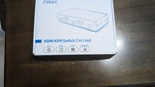 PWAY Dual Monitor HDMI KVM Switch 2 Port, 2 USB 2.0 Hub. New Like.  picture