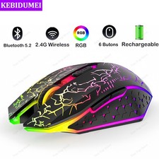 Bluetooth 5.2 Wireless Mouse RGB 2.4G Dual Mode 6 Button Silent PC Mac Laptop picture