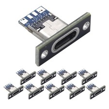 Cermant 10PCS USB 3.1 Type C Connector 24 Pins Female Black Baffle, picture
