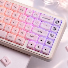 Low Profile Keycaps, Jelly Pink Keycaps, Shine Through Key caps picture