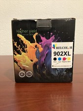 Ink For HP Printers.  High Yield Relcolor 902XL. Black, Cyan, Magenta, Yellow. picture