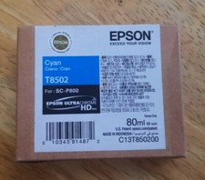 New Genuine Epson T8502 Cyan Ultra Chrome HD Ink For SC-P800 Exp 01-2022 picture