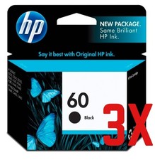 3x Genuine HP 60 Black Ink Cartridge Exp Apr 2023.....                       65 picture