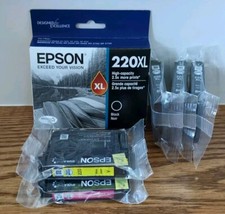 6x Epson 220XL High Capacity, 4x Black Ink Cartridge T220XL120, Yellow & Magenta picture