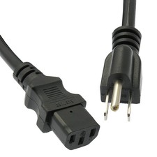 20 Pack of 10Ft Computer Power Cord 5-15P to C-13 Black / SJT 16/3 picture