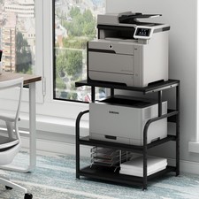 23.6x18.9x30 Inch Large Printer Stand with Adjustable Storage Shelf picture