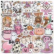 200 Pcs Halloween Ghost Funny Spooky Stickers, 100 Styles Waterproof Vinyl, Pump picture