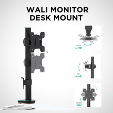 WALI Single Monitor Mount Arm Holds Screen Up to 32 in 22lbs Fully Adjustable picture