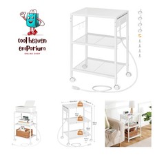 Elegant 3-Tier Mobile Printer Stand with USB Ports - Ideal for Home & Office picture