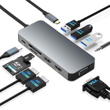 Docking Station Dual Monitor, USB C to Dual HDMI Adapter, Computer Docking St... picture