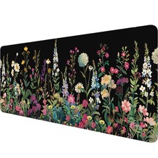Floral Desk Mat Cute Plant Wildflowers Flowers Large Gaming Mouse Mat with St... picture