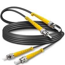 1 PCS 30ft Black Armored OS2 ST To ST Single Mode Fiber Optic Patch Cable picture