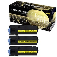 3PK DE2135 2135 Toner Cartridge 2130 2135 Laser Printer YELLOW picture