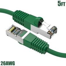 5FT Cat5E RJ45 Ethernet LAN Network FTP Patch Cable Shielded Copper Wire Green picture