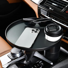 Car Tray and Cup Holders, 360° Rotating Car Desk for Laptop, Upgraded Steerin... picture
