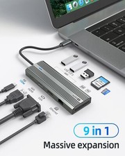 9in1 Hub Laptop Dock Station Type C HDMI 4K TF VGA RJ45 PD 100W USB 3.0 Adapter picture