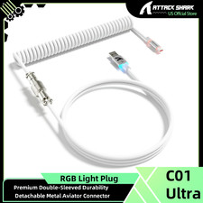 ATTACK SHARK C01 Ultra Custom Coiled USB C to A Cable for Mechanical Keyboard picture