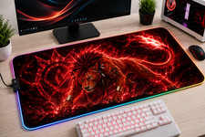 FF7 Red XIII RGB XXL Gaming Mouse Pad Final Fantasy VII LED Desk Mat PC picture