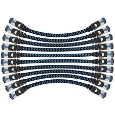 Cat8 Ethernet Cable 3 FT 10 PCS High Speed 40Gbps 2000MHz Braided Blue LAN picture
